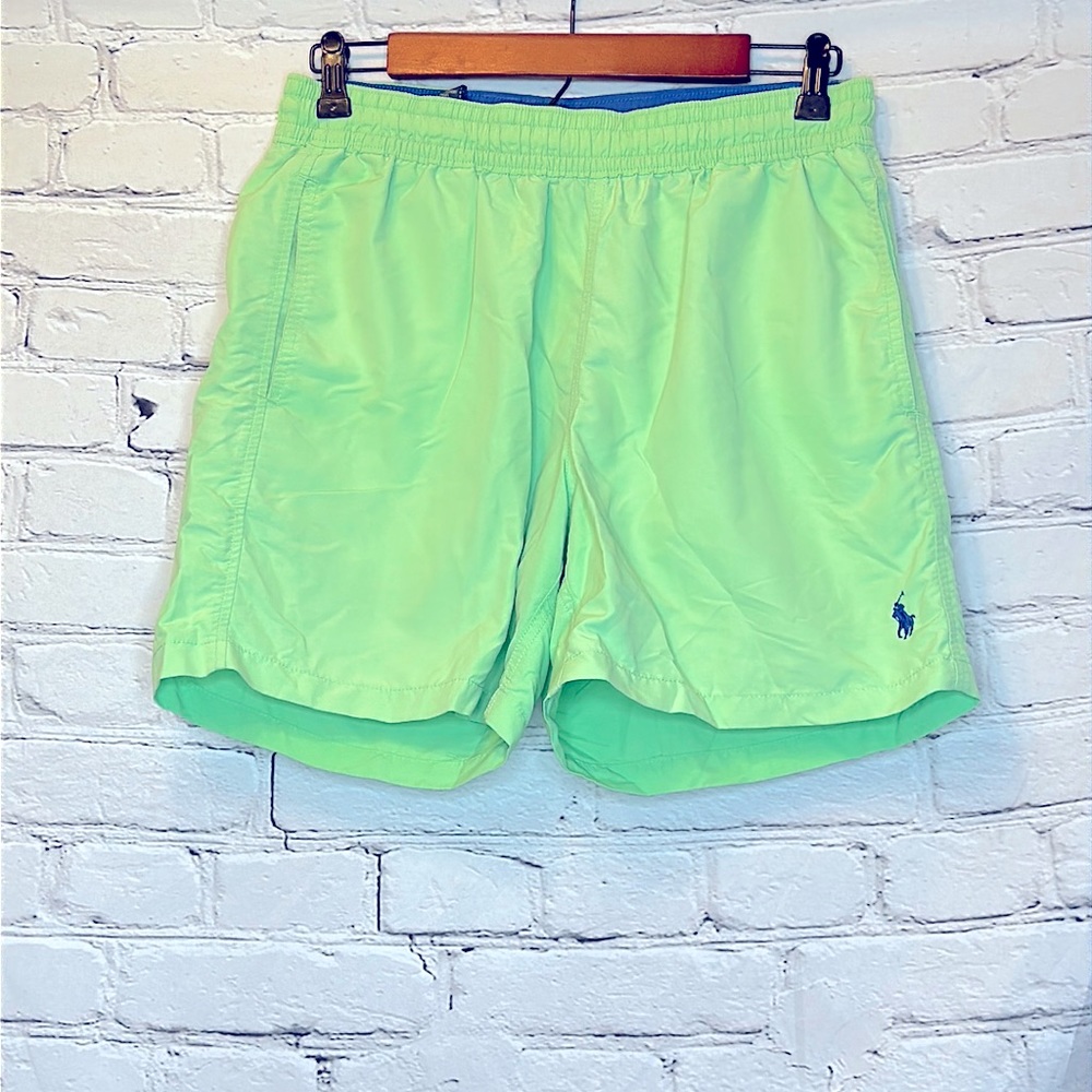 Polo By Ralph Lauren Green Swim Trunks Size Small Excellent Condition